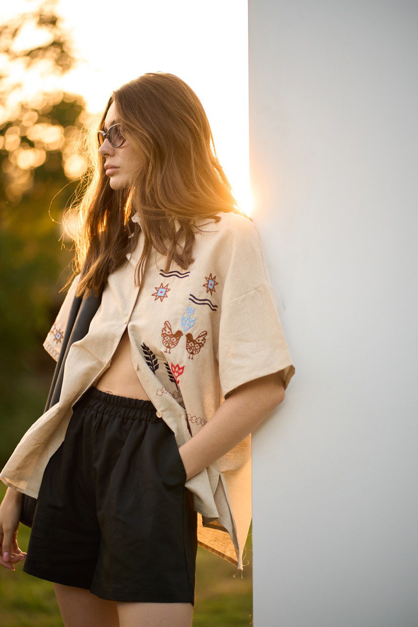 Shirt with Embroidery Kolosky Wheat