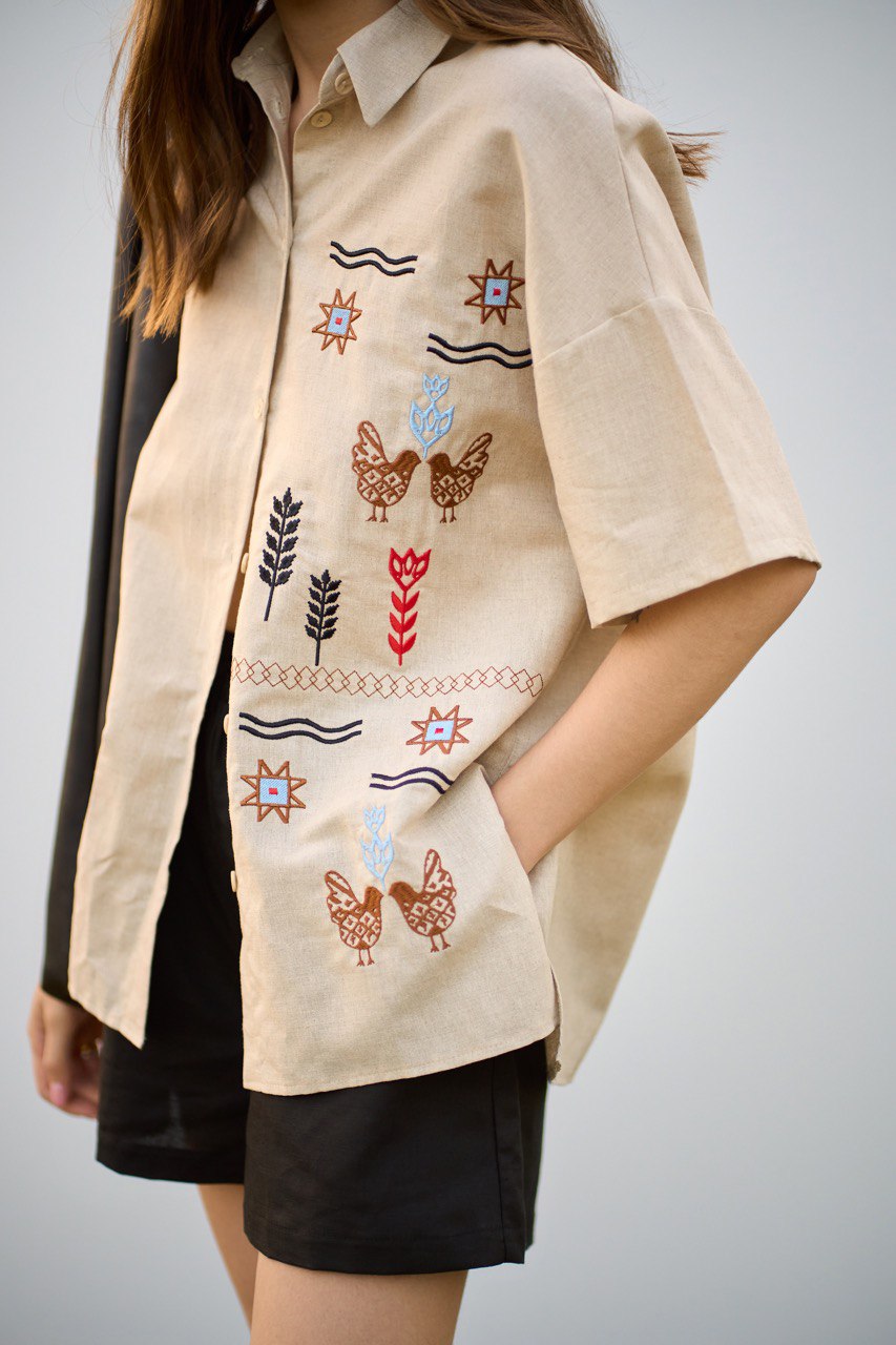 Shirt with Embroidery Kolosky Wheat