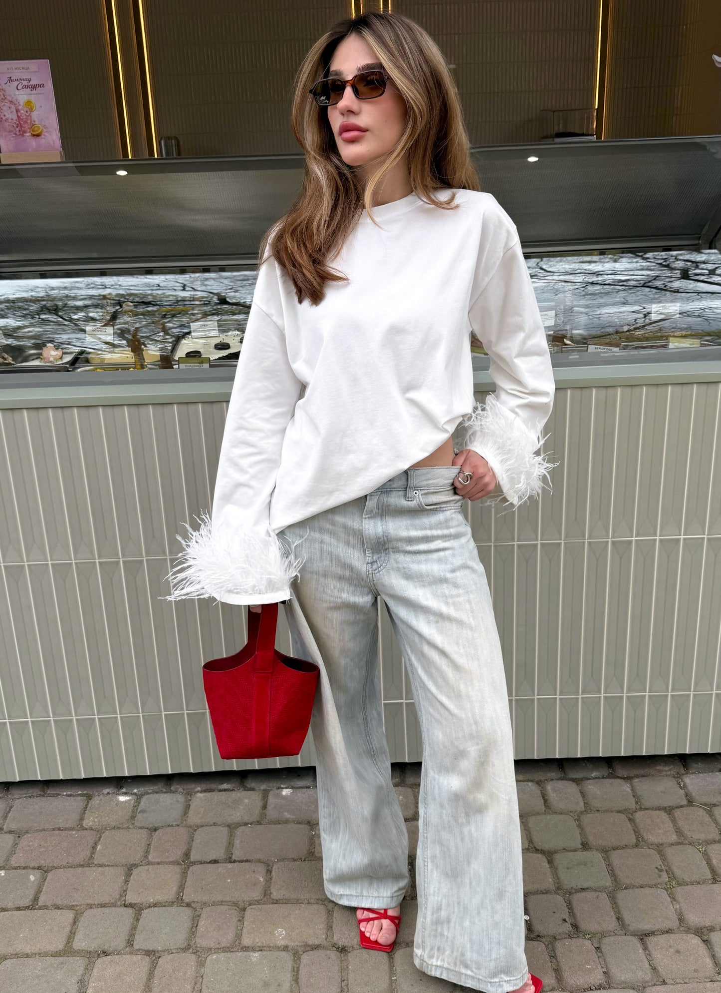 Longsleeve With Ostrich Feather