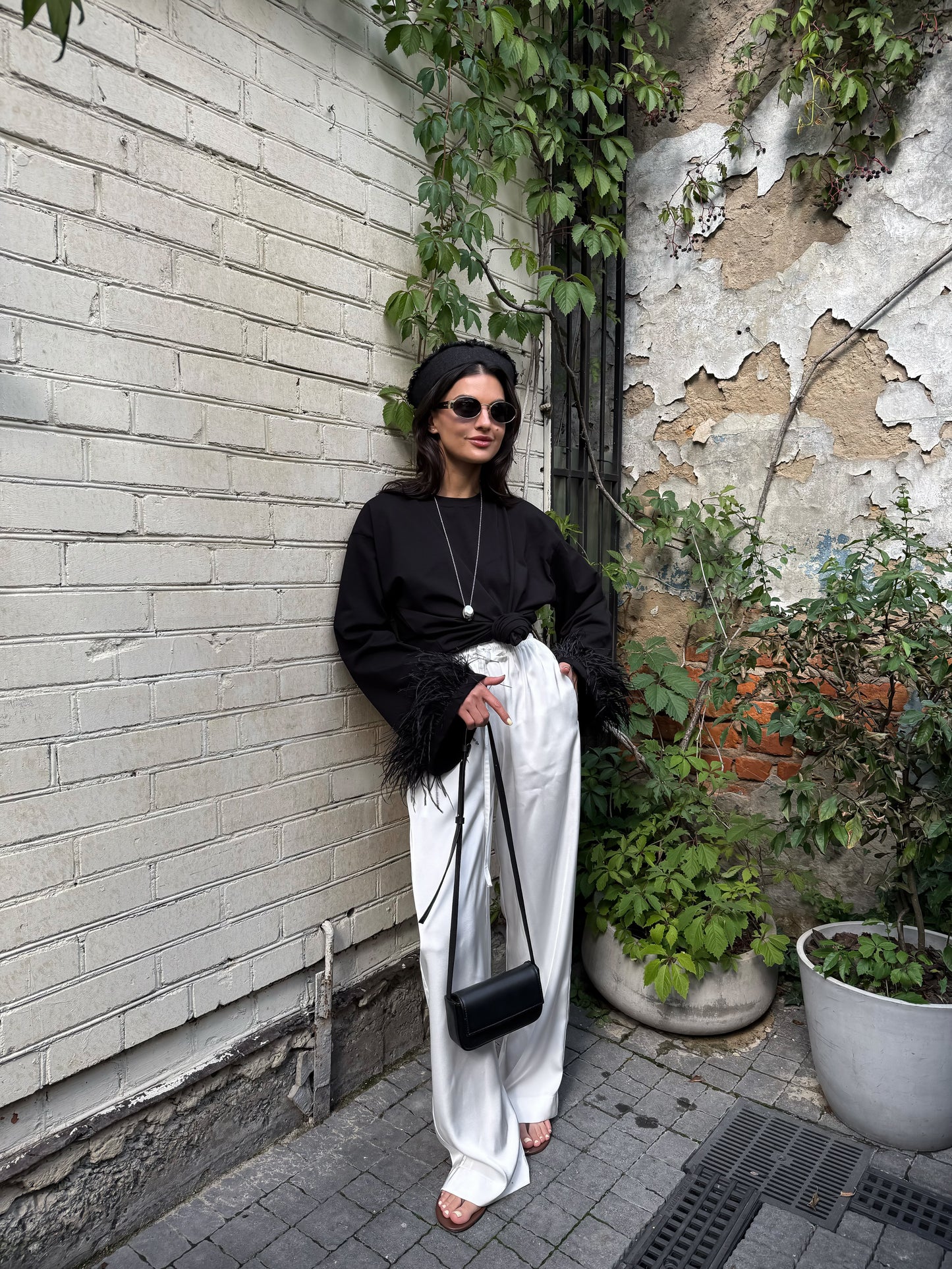 Longsleeve With Ostrich Feather