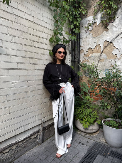 Longsleeve With Ostrich Feather