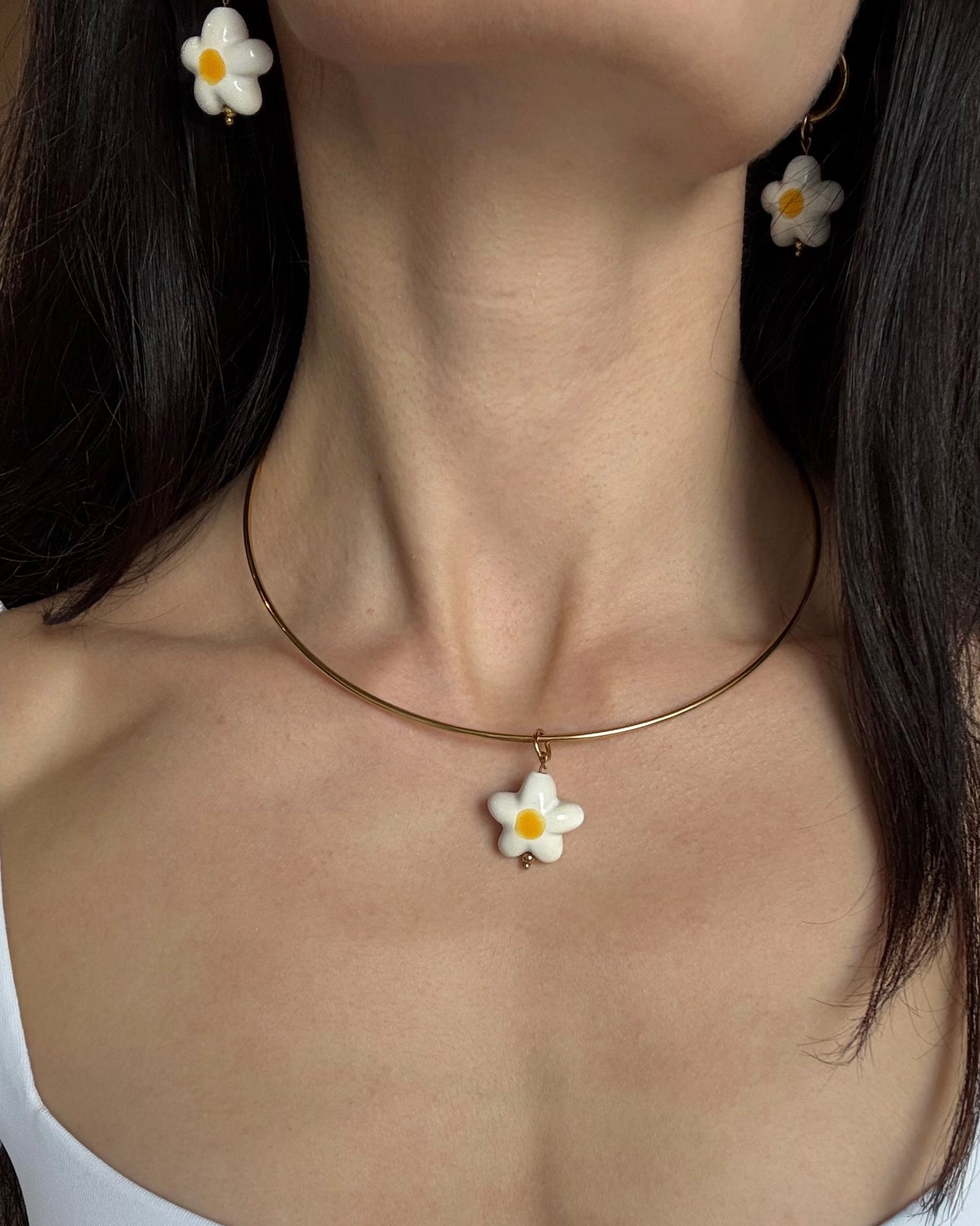 Earrings Romashka