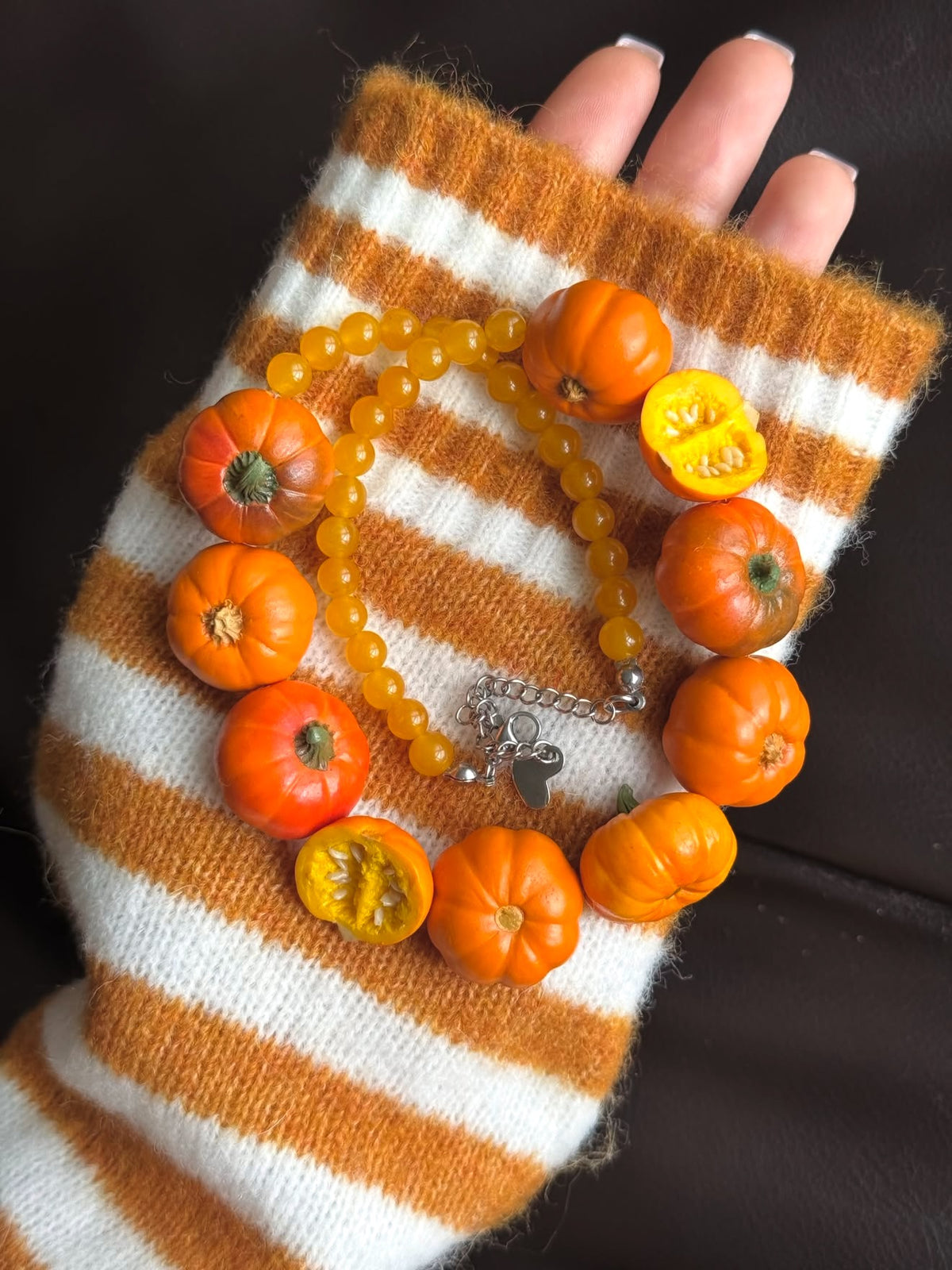 Necklace Pumpkins Polymer Clay
