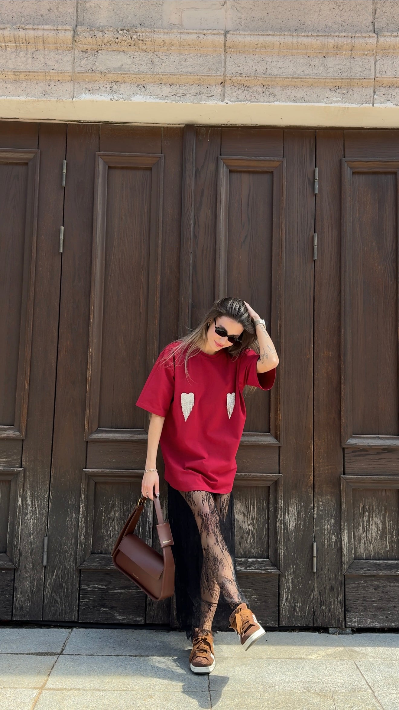 T-shirt with Hearts Red