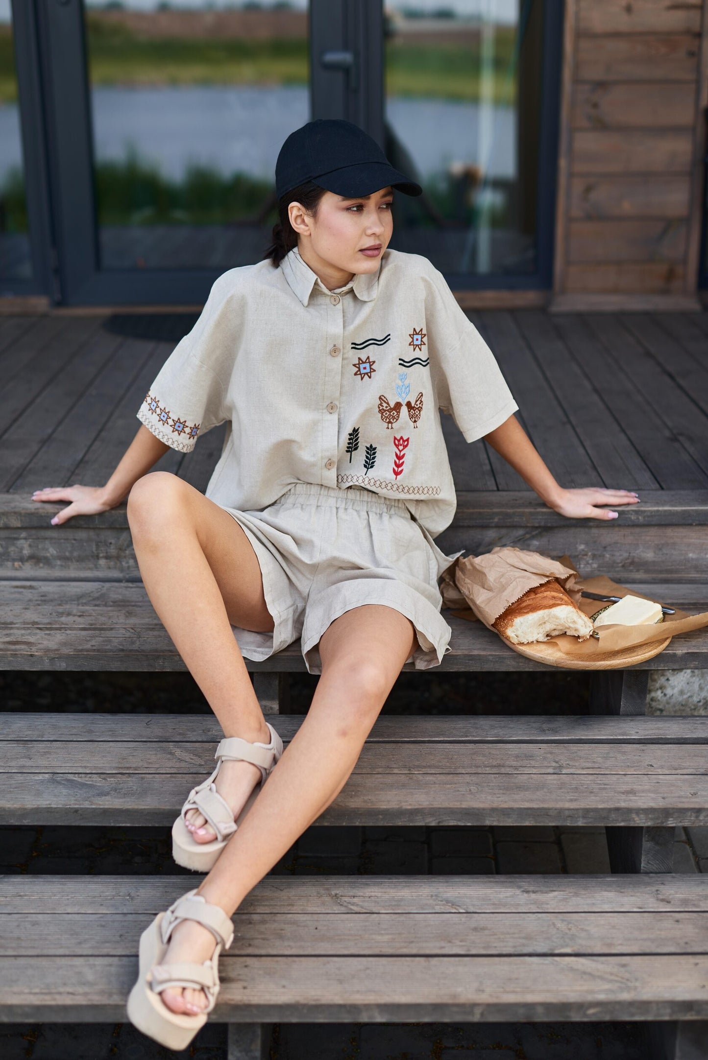 Shirt with Embroidery Kolosky Wheat