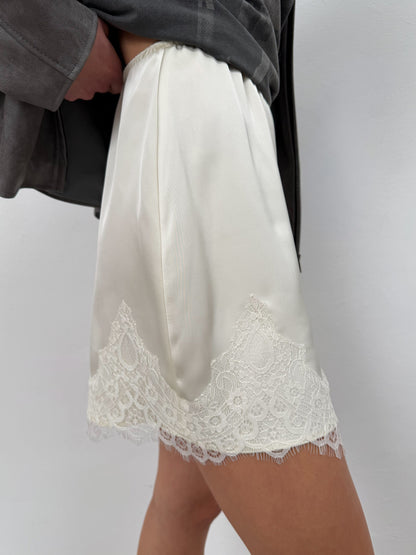 Satin Mini Skirt Natural Glow