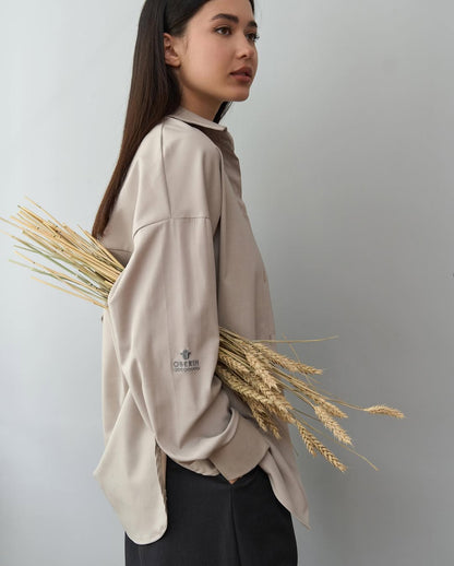 Shirt with Embroidery Oberih Wheat