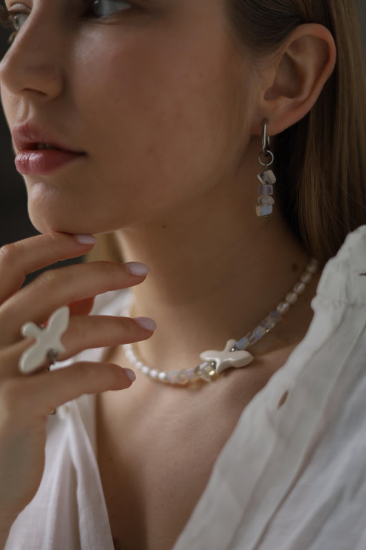 Necklace with a Ceramic Bird VIL'NA