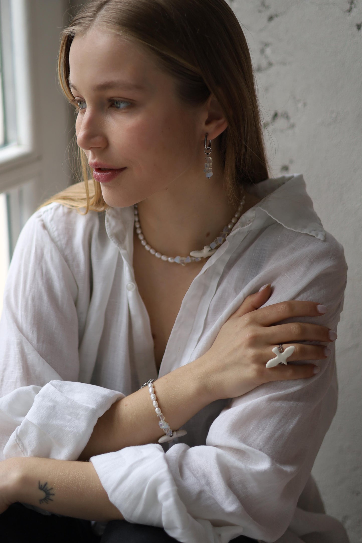 Necklace with a Ceramic Bird VIL'NA