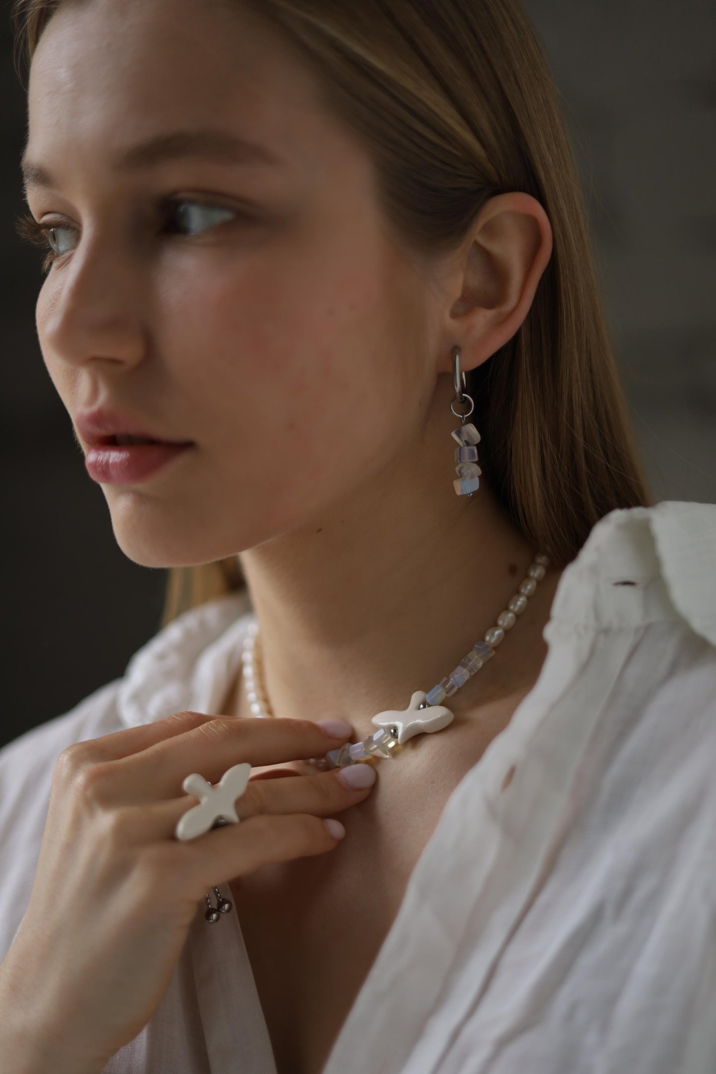Necklace with a Ceramic Bird VIL'NA