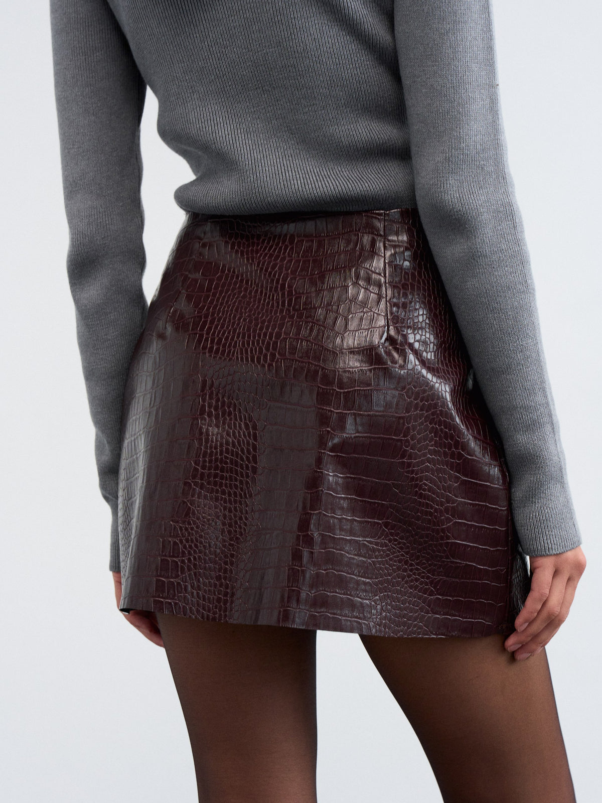 Snake Faux Leather Mini Skirt