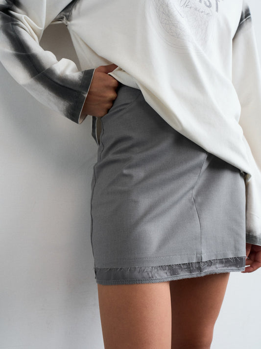Suiting Mini Skirt Raw