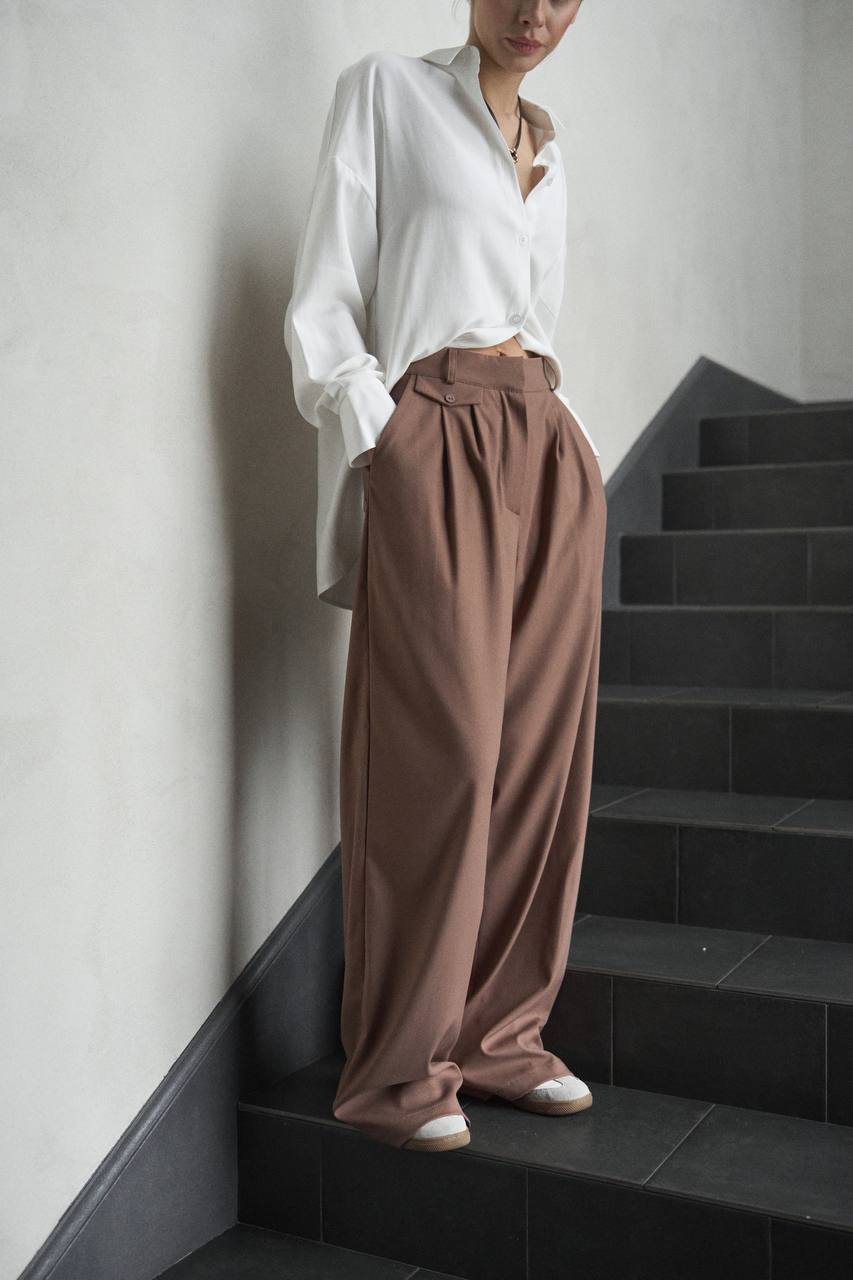 Wide Leg Pants Brown