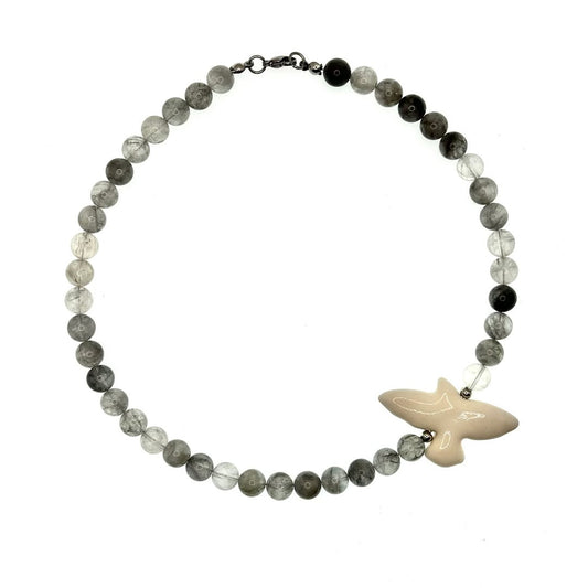 Smoky Quartz Necklace Bird