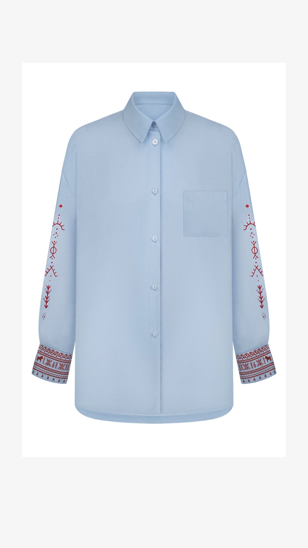 Blue Shirt with Embroidery