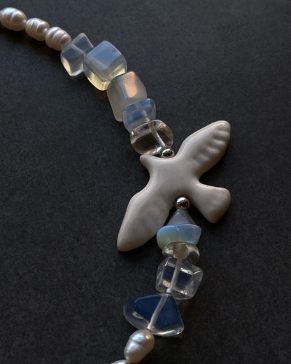 Necklace with a Ceramic Bird VIL'NA (Pre-order, shipping from Dec 1/2024)