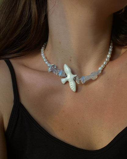 Necklace with a Ceramic Bird VIL'NA (Pre-order, shipping from Dec 1/2024)