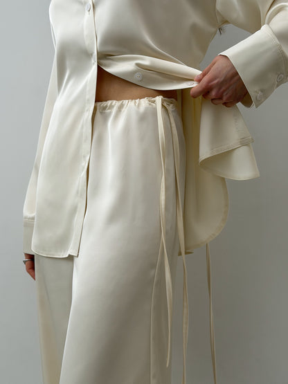 Natural Satin Pants Silk Vanilla