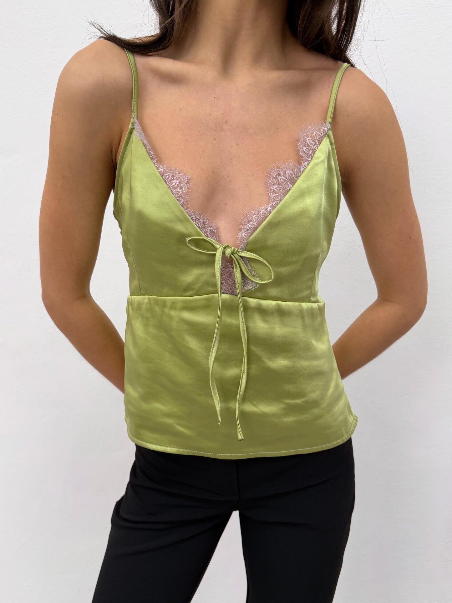 Satin Top with Lace Glow