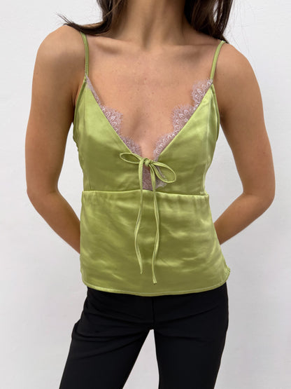 Satin Top with Lace Glow