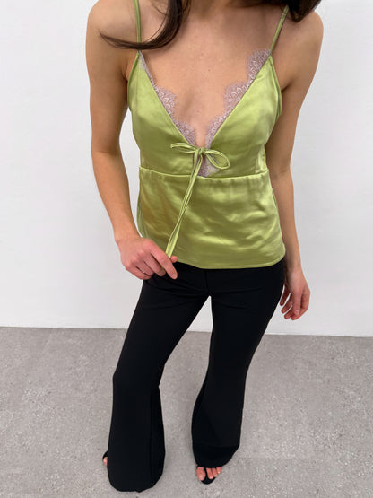 Satin Top with Lace Glow