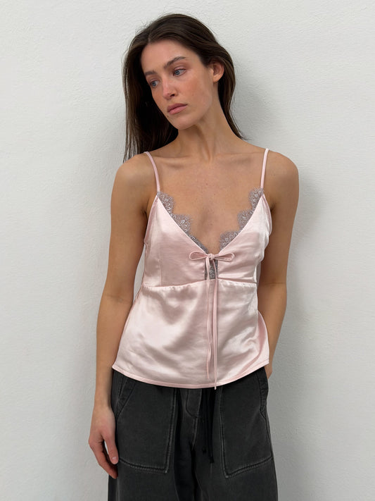 Satin Top with Lace Glow