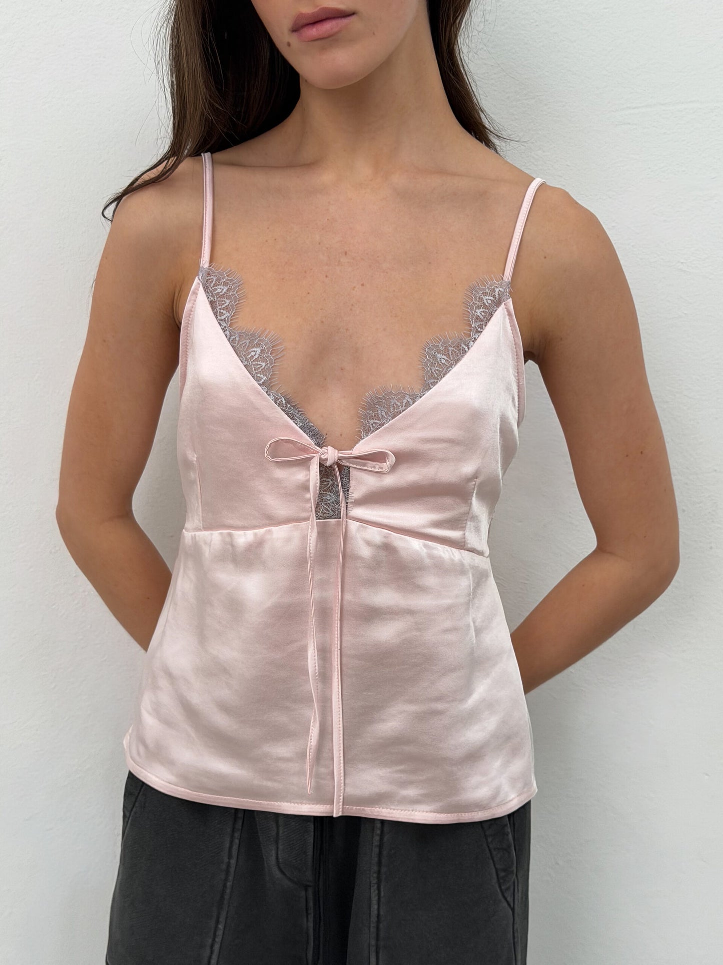 Satin Top with Lace Glow