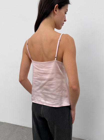 Satin Top with Lace Glow