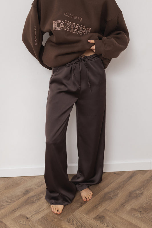 Natural Satin Pants Chocolate