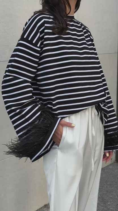 Longsleeve With Ostrich Feather